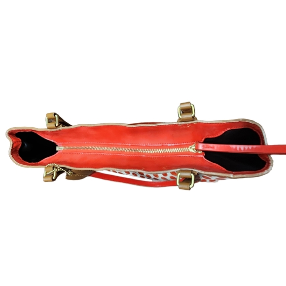 Coach Leather white red dot Shoulder Tote Bag - Picture 9 of 10